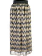Alice+olivia Sheer Patterned Skirt - Gold