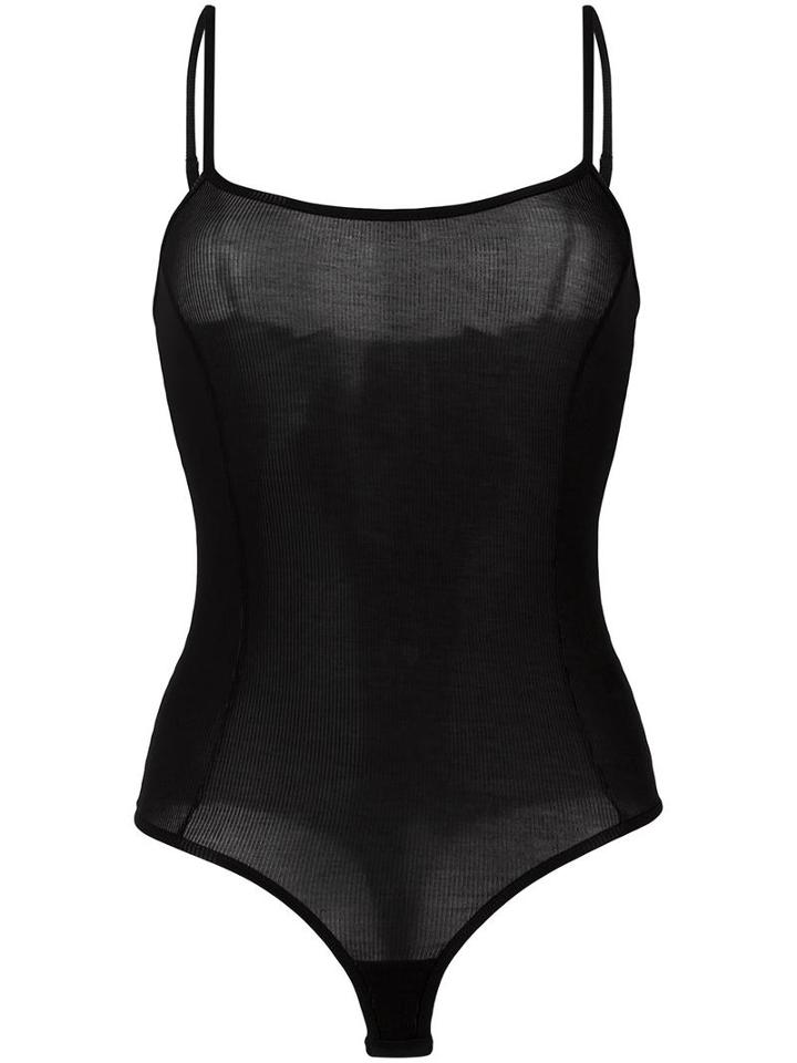 Maison Close Thong Body, Women's, Size: Large, Black, Spandex/elastane/modal