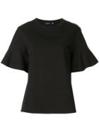 Goen.j Cascade Ruffle Jersey T-shirt - Black