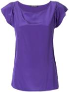 Luisa Cerano Round Neck Loose Fit Blouse - Pink & Purple