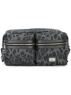 Dolce & Gabbana Leopard Print Bumbag, Men's, Grey, Nylon