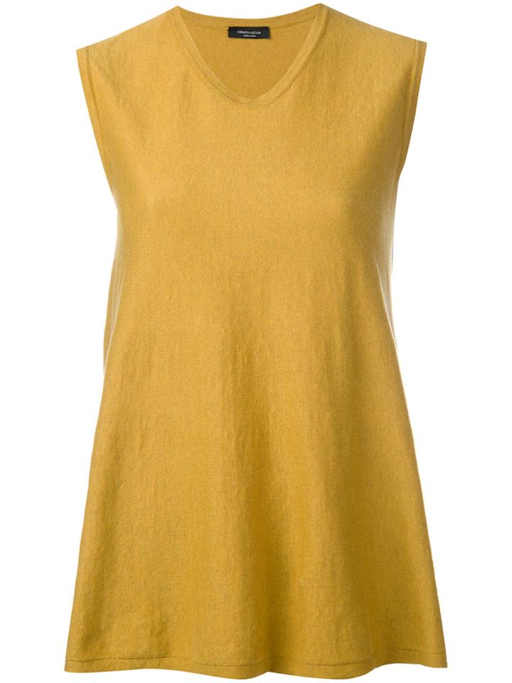 Roberto Collina Round Neck Flared Tank - Yellow & Orange