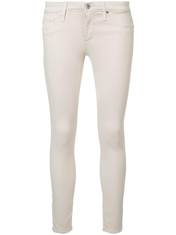 Ag Jeans - Skinny Cropped Jeans - Women - Cotton/polyester/spandex/elastane/modal - 30, Pink/purple, Cotton/polyester/spandex/elastane/modal