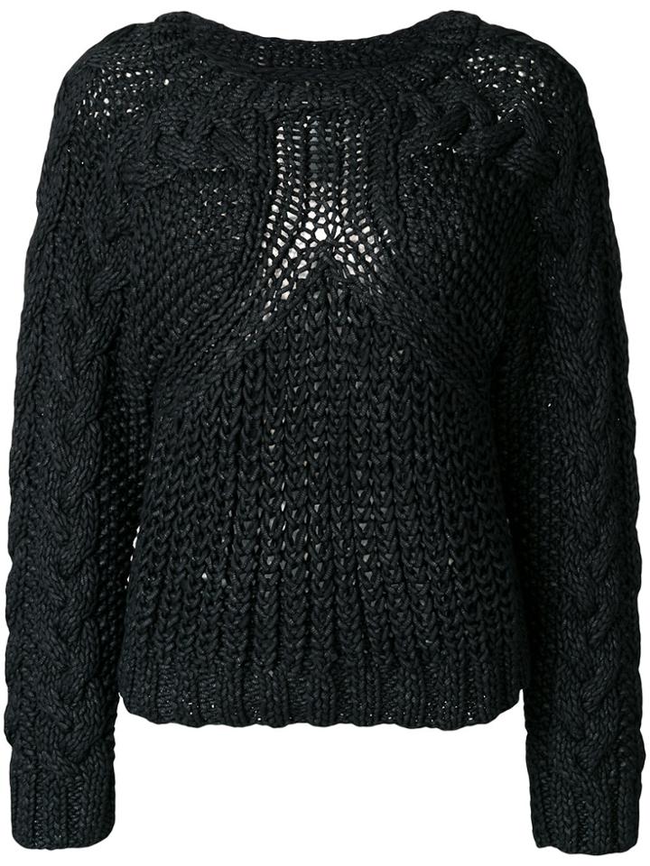 Mm6 Maison Margiela Thick Knit Jumper - Black