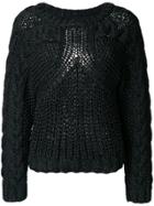 Mm6 Maison Margiela Thick Knit Jumper - Black