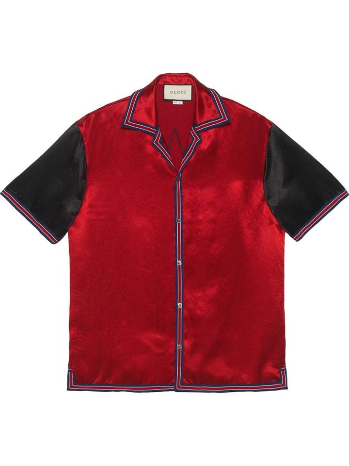Gucci Acetate Bowling Shirt With Gg Star - Red