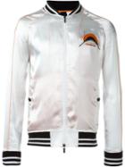 Maharishi Embroidered Bomber Jacket, Men's, Size: M, Nude/neutrals, Viscose/silk
