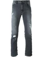 Diesel Distressed Skinny Jeans, Men's, Size: 36/30, Black, Cotton/polyester/rayon/spandex/elastane