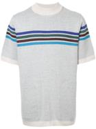 Sacai Striped Sweater Tee - Grey