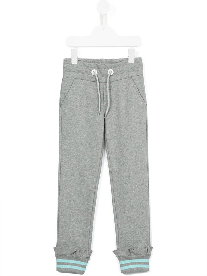 Fendi Kids Contrast Stripe Sweatpants, Toddler Girl's, Size: 4 Yrs, Grey