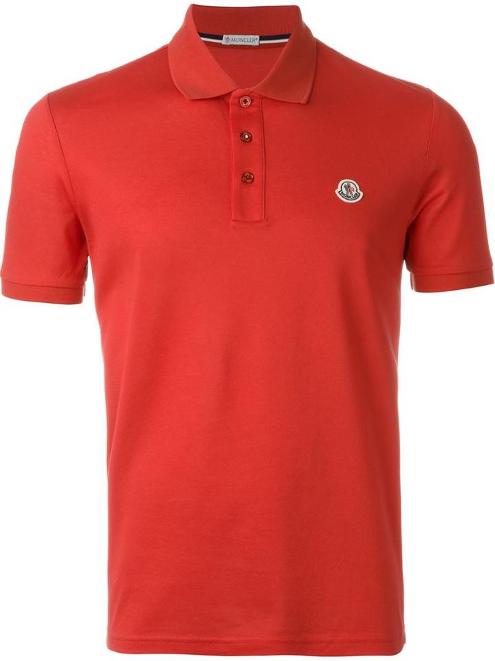 Moncler Logo Polo Shirt, Men's, Size: Medium, Red, Cotton
