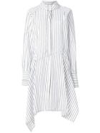 Jw Anderson Striped Asymmetric Shirt Dress - White