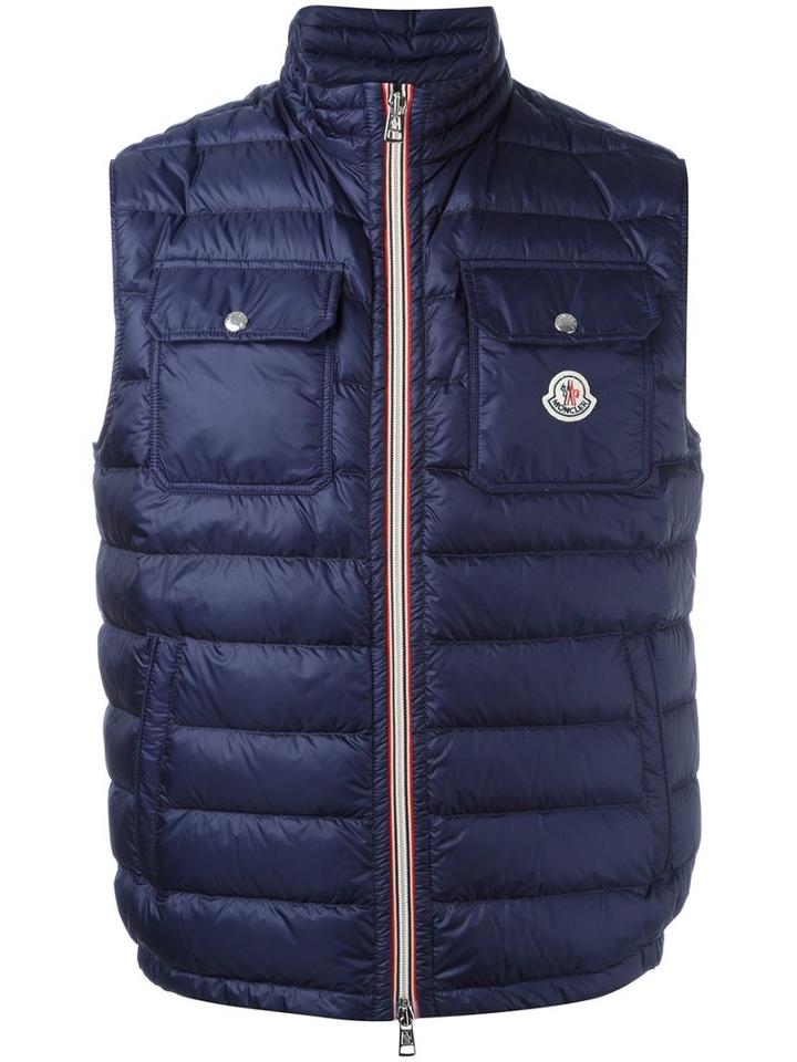 Moncler Achille Padded Gilet, Men's, Size: 1, Blue, Goose Down/polyamide