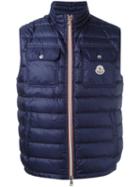 Moncler Achille Padded Gilet, Men's, Size: 1, Blue, Goose Down/polyamide