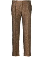 Christian Wijnants Bootcut Floral Print Trousers - Brown