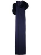 Chalayan Faux Fur Collar Dress - Blue
