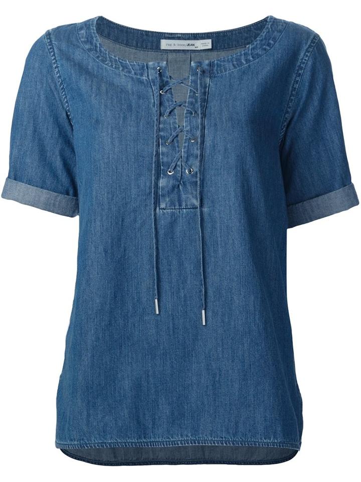 Rag & Bone Denim Drawstring Blouse