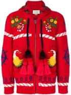 Gucci Bomber Jacket With Appliqués - Red