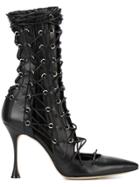 Liudmila Black Drury Lane Leather Lace-up Boots