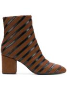 Sonia Rykiel Striped Ankle Boots - Brown