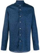 Borriello Patterned Button Shirt - Blue