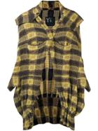 Yohji Yamamoto Vintage Check Print Hooded Cardigan - Yellow