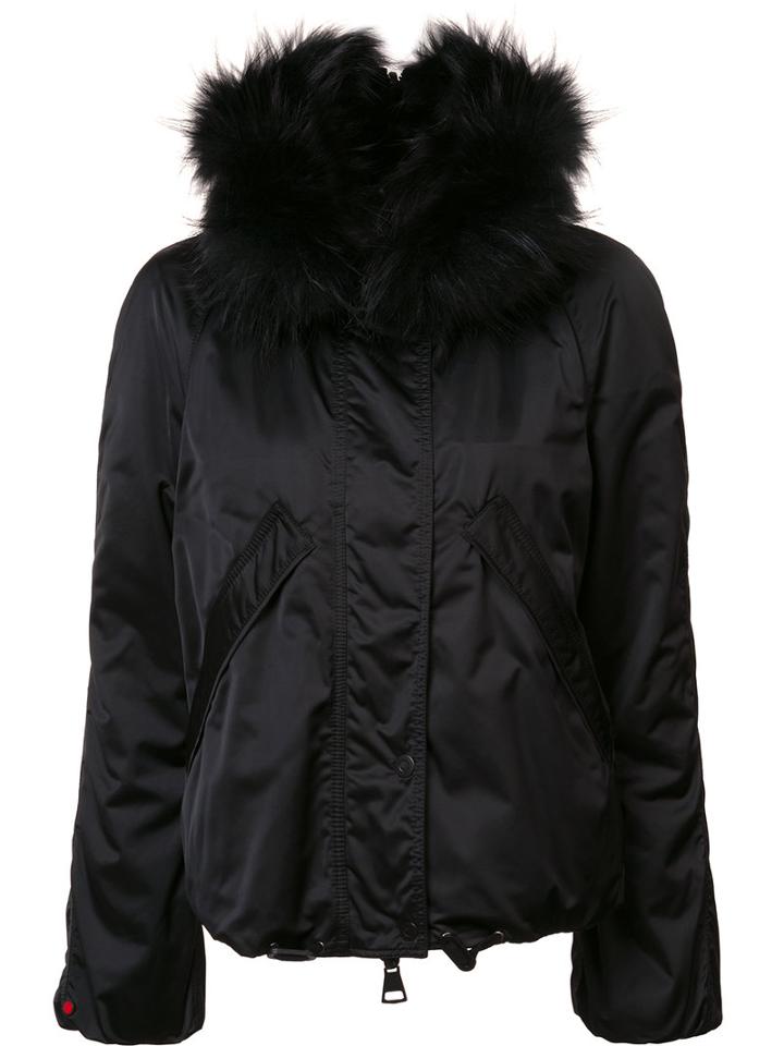 Kru Hooded Reversible Jacket, Size: Medium, Black, Racoon Fur/coyote Fur