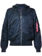 Alpha Industries Zipped Bomber Jacket - Blue