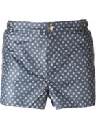 Eleventy Micro Print Swim Shorts, Men's, Size: Large, Blue, Polyester