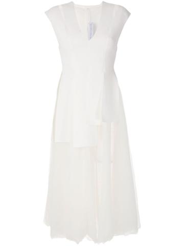 Gloria Coelho Tulle Skirt Midi Dress - White