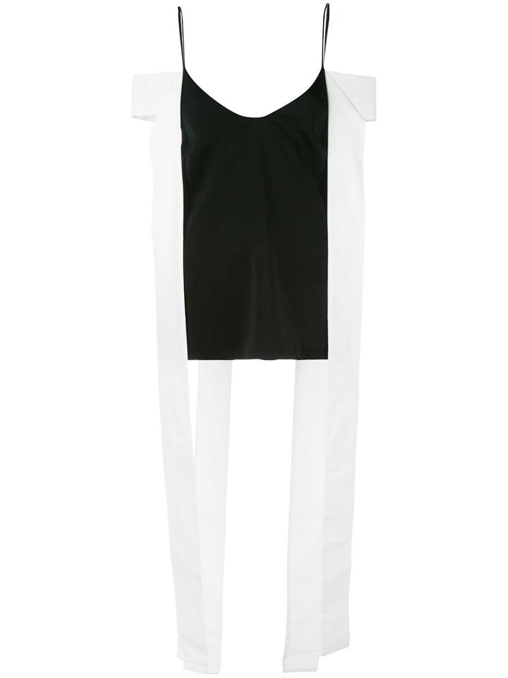Ellery - Contrast Strip Cami Vest - Women - Polyester/acetate - 8, Black, Polyester/acetate