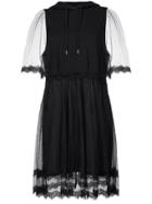 Mcq Alexander Mcqueen Lace Hoodie Dress - Black