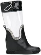 Casadei Glass Rain Boots - Black