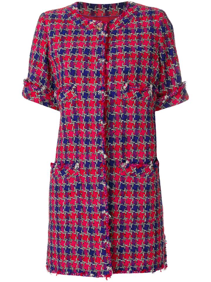 Chanel Vintage Star Pattern Tweed Coat - Multicolour