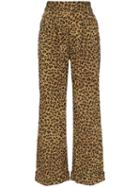 Mara Hoffman Caressa Leopard Print High-waisted Wide Leg Trousers -