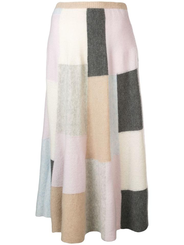 Adam Lippes Brushed Cashmere Flared Skirt - Multicolour
