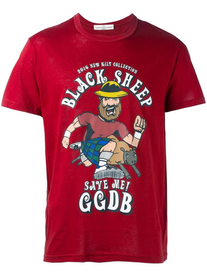 Golden Goose Deluxe Brand Black Sheep Print T-shirt, Men's, Size: Small, Red, Cotton