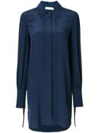 Tory Burch Pleat Detail Shirt Dress - Blue