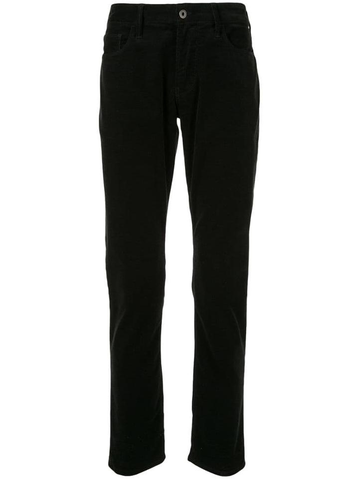 Emporio Armani Mid-rise Straight-leg Trousers - Black