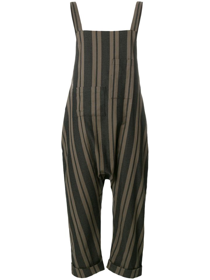 Aleksandr Manamïs Striped Cross-back Jumpsuit - Green