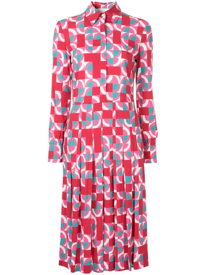 La Doublej Geometric Print Shirt Dress - Pink
