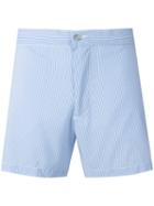 Officine Generale Stripy Swim Shorts, Men's, Size: Medium, Blue, Polyamide/polyester