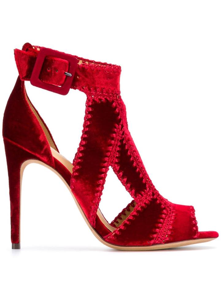 Alexandre Birman Buckle High Heel Sandals - Red