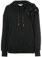 Msgm Embellished Drawstring Hoodie - Black