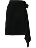 Rick Owens Asymmetric Wrap Skirt - Blue