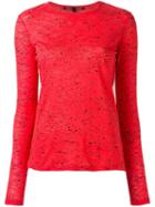 Proenza Schouler Splatter Print Longsleeved T-shirt, Women's, Size: Xs, Red, Cotton