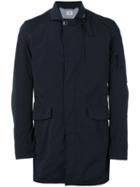 Cp Company Buttoned Pocket Coat, Men's, Size: 48, Blue, Polyamide/spandex/elastane