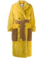 L'autre Chose Belted Faux-fur Coat - Yellow