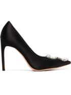 Sophia Webster Black Bibi Butterfly 100 Pearl Embellished Pumps