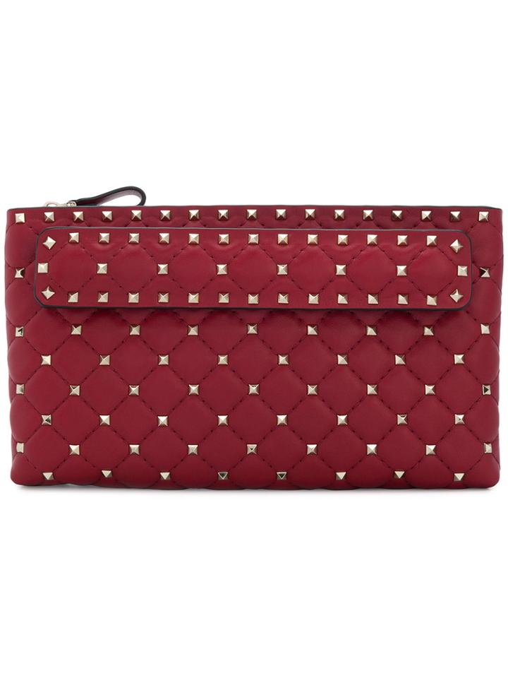 Valentino Rockstud Clutch Bag - Red